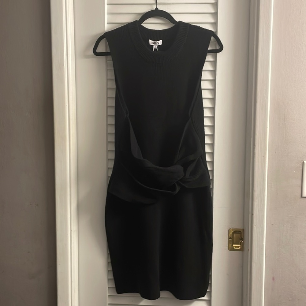 525 NWT Blk Sweater Dress w/Faux Wrap Front XL